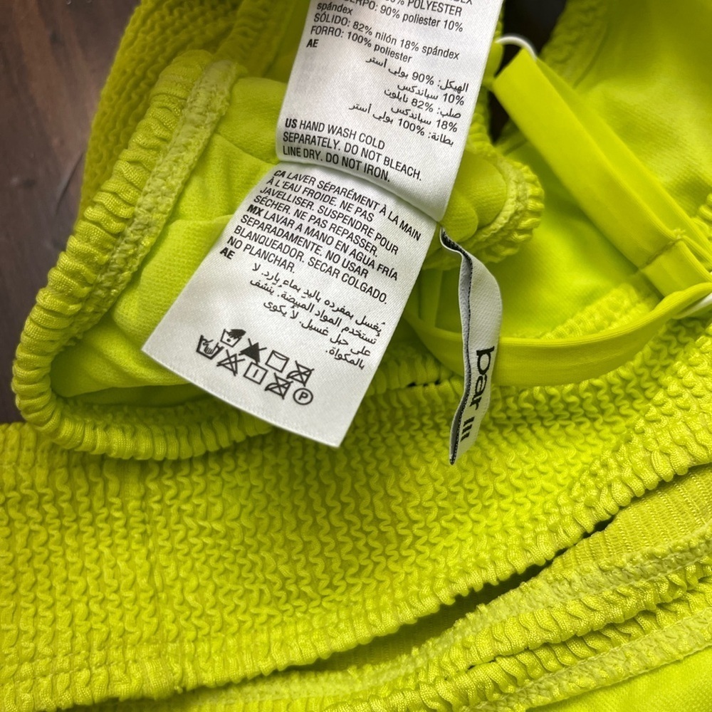 Bar III Cut Out One Piece Swimsuit Size S Chartreuse Lime Green Neon Monokini - Picture 9 of 16